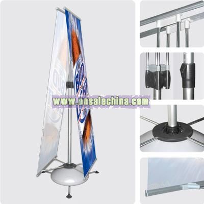 Double side outdoor banner stand