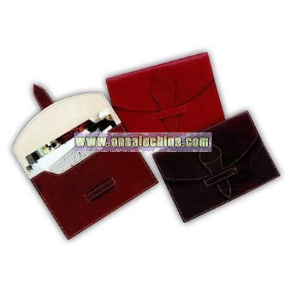 Leather lined photo envelope