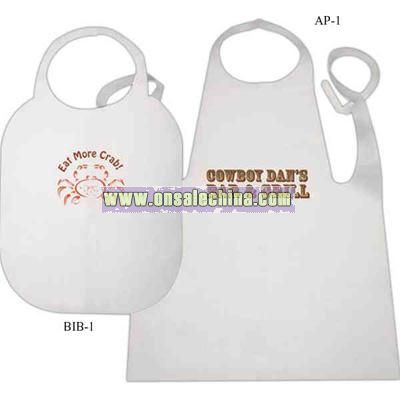 White disposable lobster bib apron
