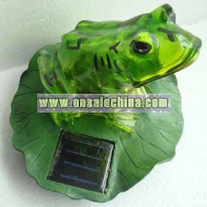 Polyresin Frog with Solar Lamp