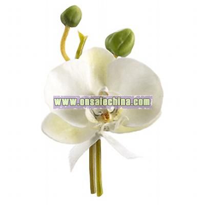 Phalaenopsis Orchid Silk Boutonniere in Real Touch
