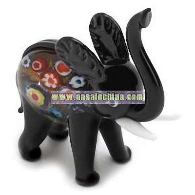 Art Glass Mini Elephant Figurine