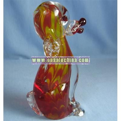 Art Glass DOG Figurine