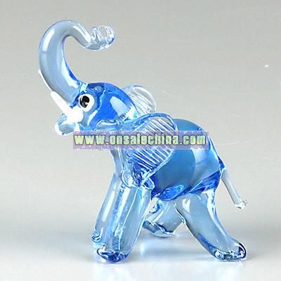 Blue Glass Elephant
