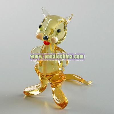 Glass Cat with a Tie