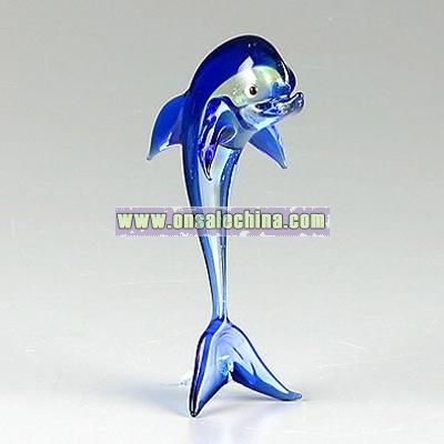 Glass Dancing Dolphin Figurine