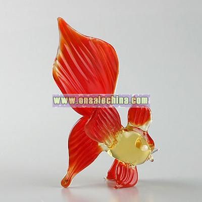 Gold Fish Glass Figurine