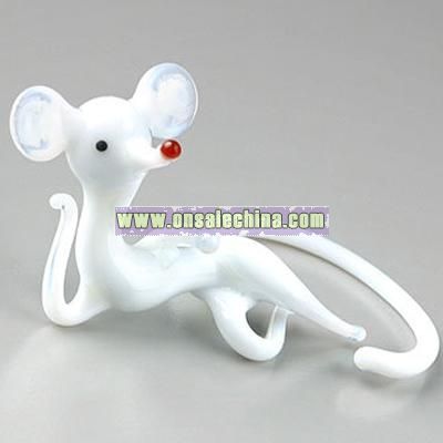 Mouse of Leisure Glass Figurine