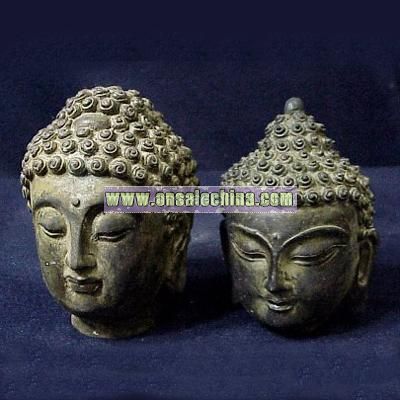 Bronze Temple Buddha Head Sculpture
