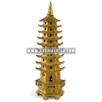 9 Tier Brass Pagoda Statue