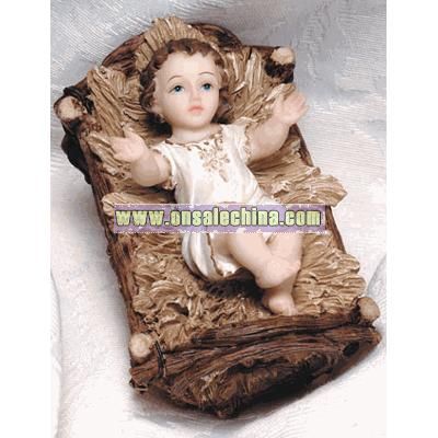 Spanish Infant With Resin Crib Florentine Statue (4 inch)
