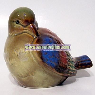 Ceramic Colorful Bird Figurine