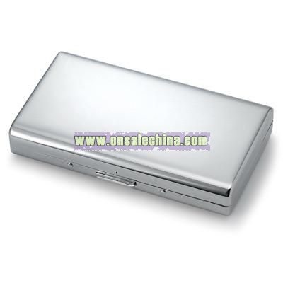 Silver Flip-Open Double Sided Cigarette Case