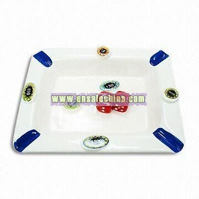 Promotional Poker Ashtray with 2 Red Dices Artwork