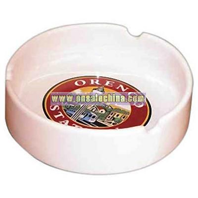 White round porcelain ashtray