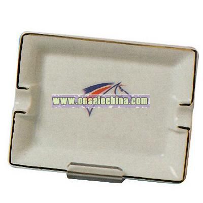 Porcelain rectangular ashtray