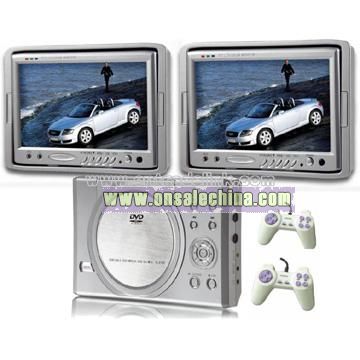 7inch Dual Screen/Headrest Monitor with Portable DVD Player&Game