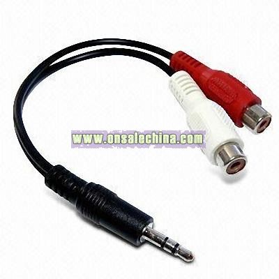 3.5mm Stereo Plug Connector to RCA Adapter Cable