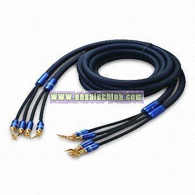 Hi-fi Speaker Cable with Gold-plated U-type Plug and Low Attenuation