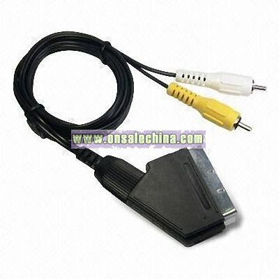 Scart Plug to 2RCA Plugs Cable