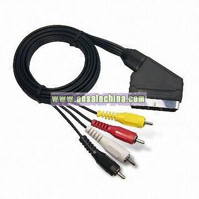 Scart Plug to 4RCA Plugs Cable