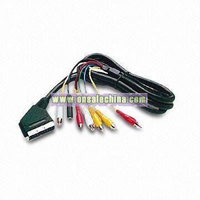 SCART Plug to 6 RCA Plugs
