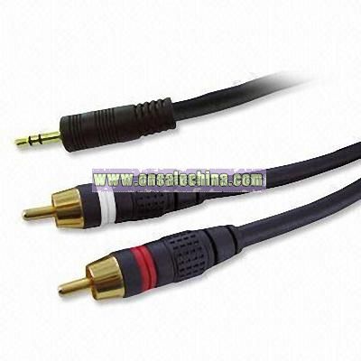 Audio RCA Splitter Cable with 3.5 Stereo to RCA Audio