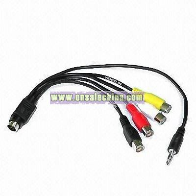 8 pin mini DIN plug to 4x RCA jack DIN Cable Assembly