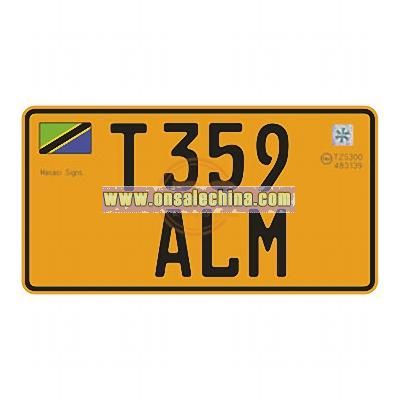 Tanzania License Plate
