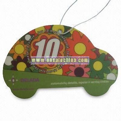 Car-shaped Paper Air Freshener with Colorful Print