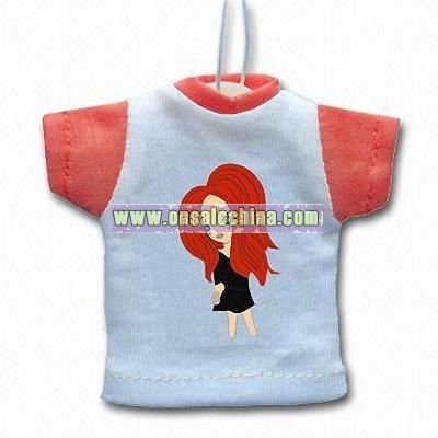 Mini T-shirt Air Freshener with Large Space for Logo Printing