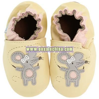 Soft Leather Cute Mouse Baby Shoes