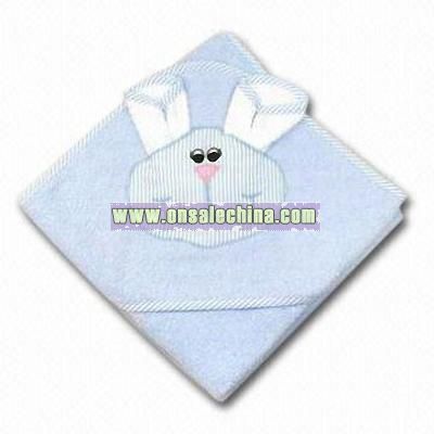 Organic Cotton Baby Towel with Rabbit Design and Hood