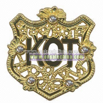 Gold Badge with Five Diamonds