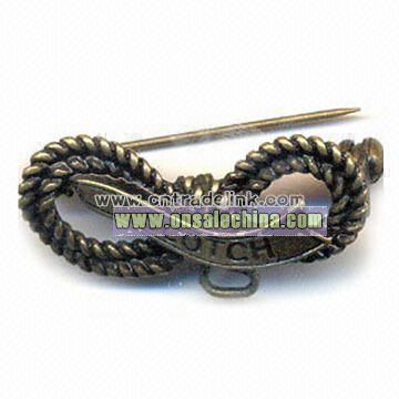 Metal Badge with Pin and Length