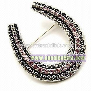 Brooch with White K Plating