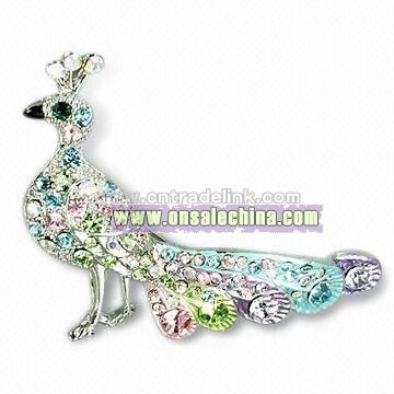 Brooch with White K Plating