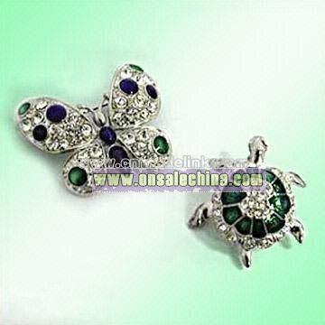 Brooches with Butterfly Turtle