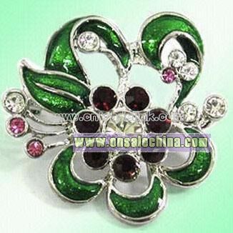 Lady Brooch with Color Stones and Epoxy Finish