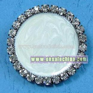 Round-shaped Brooch with Nickel and Silver Plating