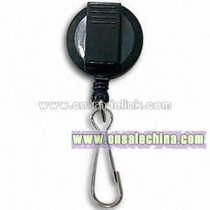 Roundness Badge Reel with Plastic Clip and Zinc Alloy Hook