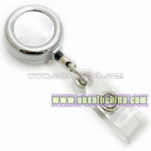 Retractable Key ID Badge Reel with Chrome-plated Finish