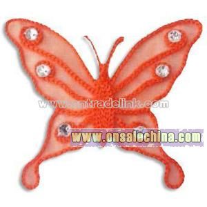 Butterfly Chenille Badge with Acrylic Stones