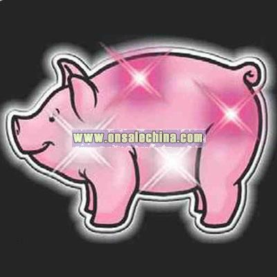 Printed Pig Magnetic Flashing Pin