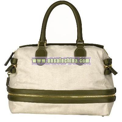 Chloe Natural Canvas Expandable Weekend Tote