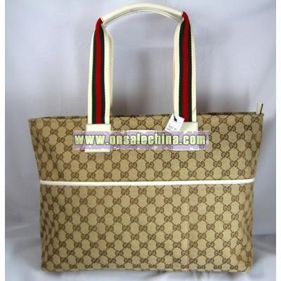 Handbags (Beige/Brown) Large Diaper Bag