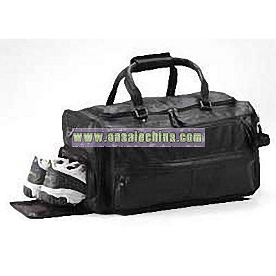 Leather Sports Duffel Bag with Shoe Storage