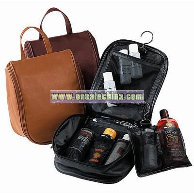 Royce Leather Toiletry Bag with Removable Pouch