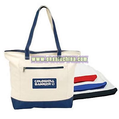 ZIPPERED Canvas Boat Tote