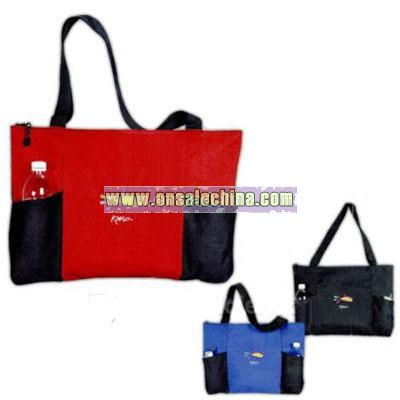 Double Front Pockets Tote Bag